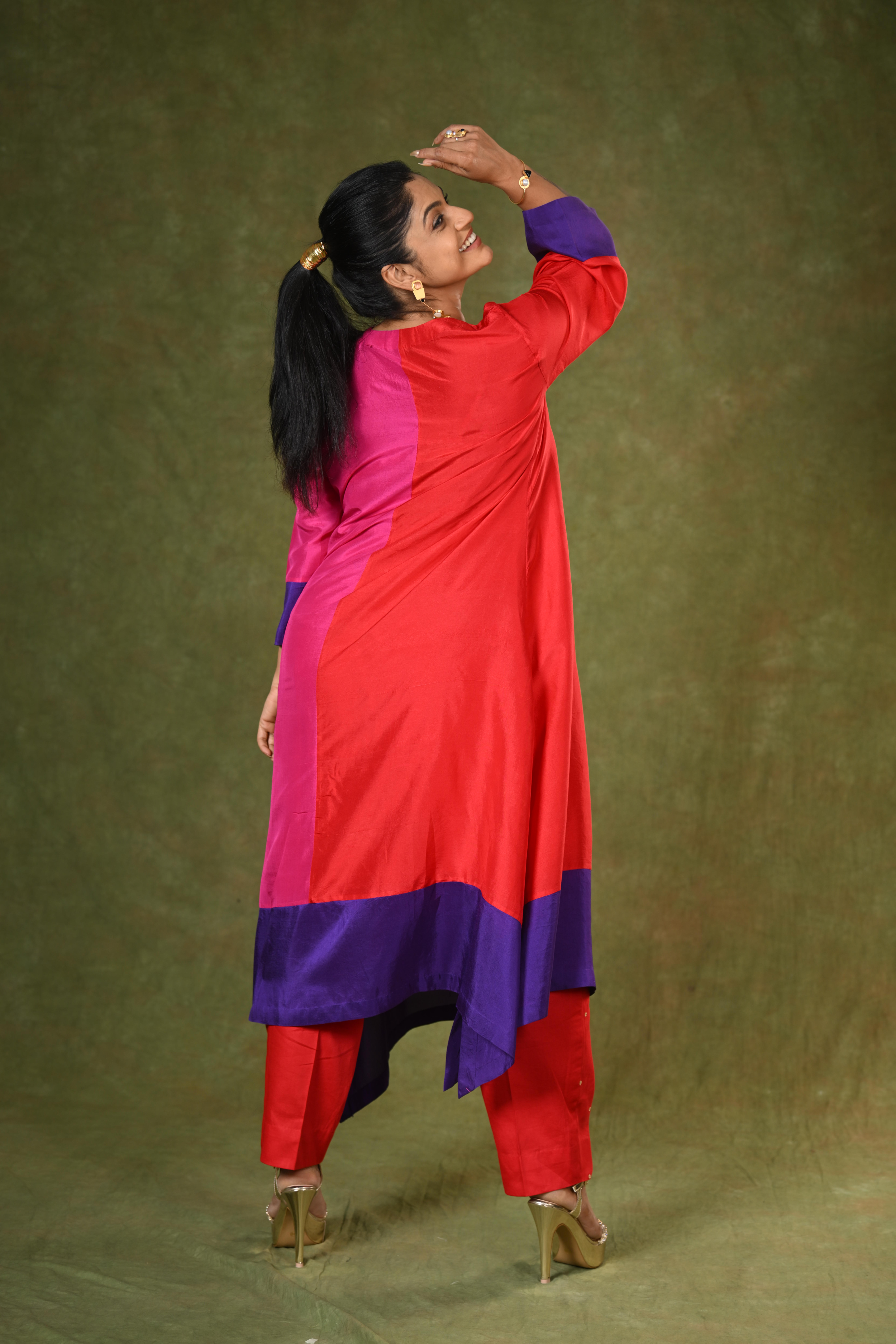 ROSELLE KURTA SET (CRIMSON/PINK)