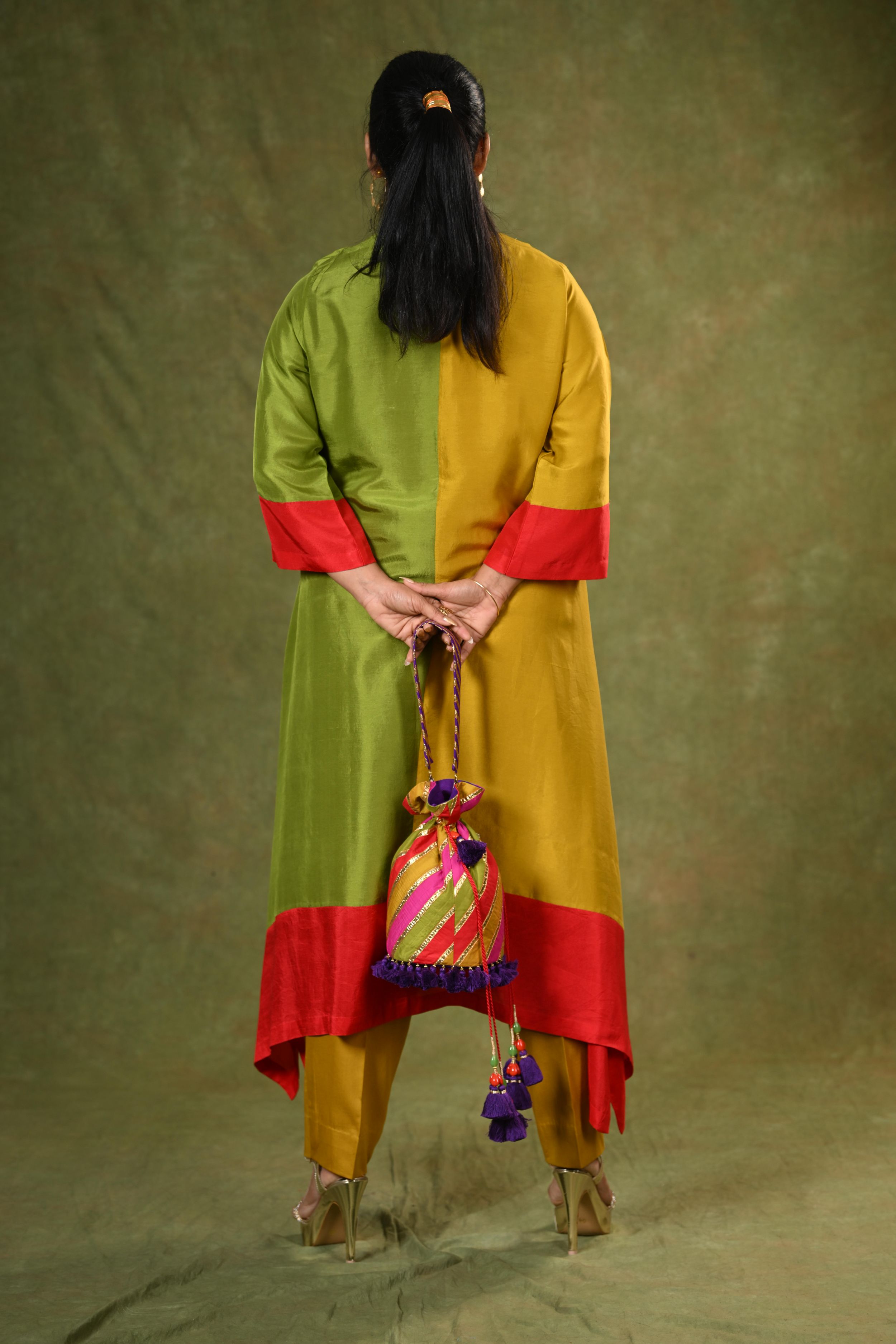 TINTALIA KURTA SET (MUSTARD/OLIVE)